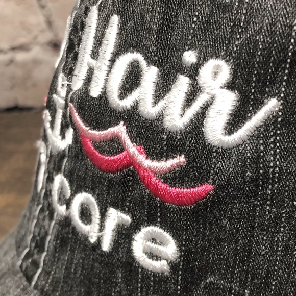 "Lake Hair Don’t Care" Embroidered/Distressed Cap - Picture 3 of 8